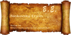 Benkovsky Ervin névjegykártya